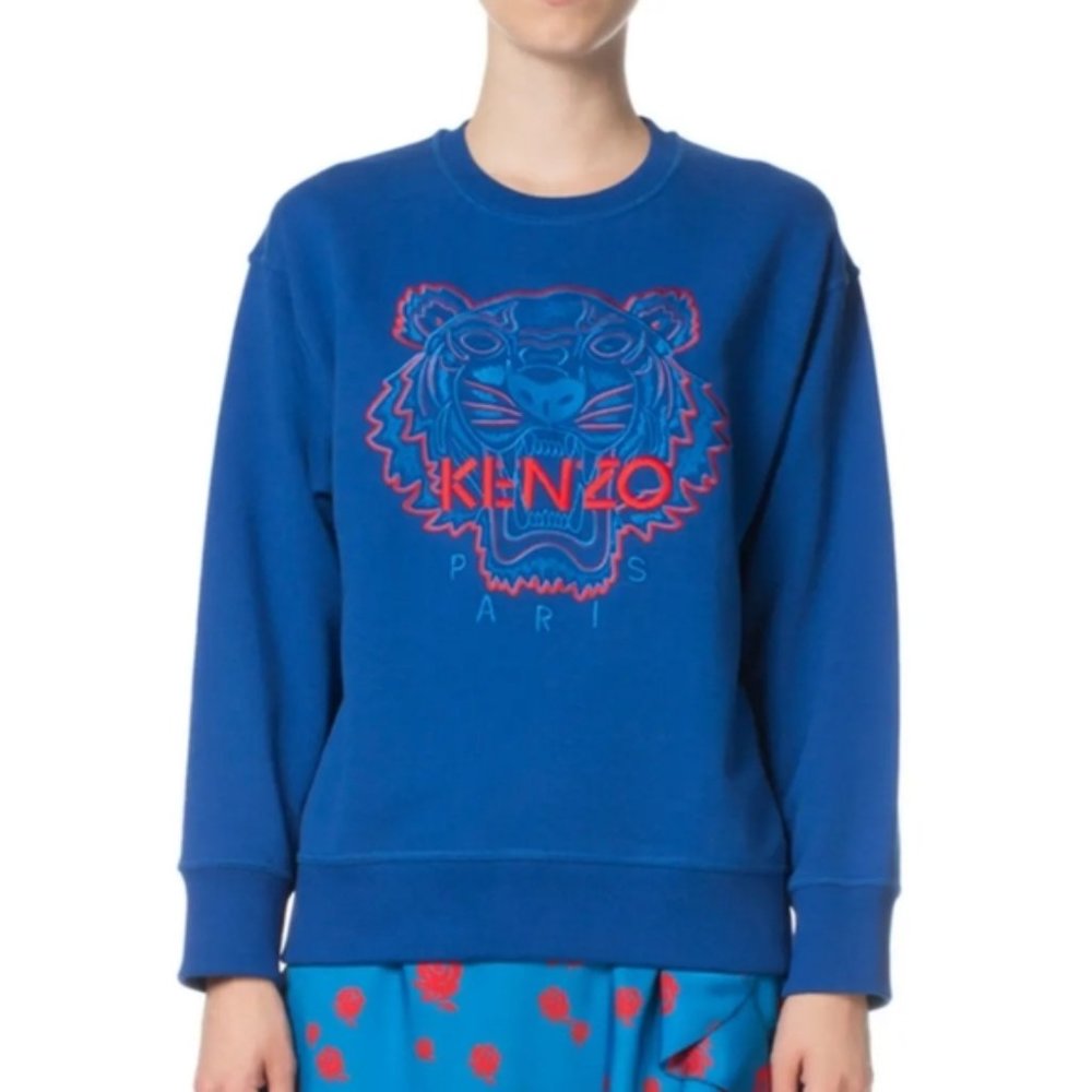 NWT Blue Red Kenzo Tiger Sweatshirt Medium